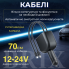 FM-модулятор трансмиттер Bluetooth 5.0 с выдвижными кабелями Type-C/Lightning и быстрой зарядкой 100W Черный