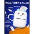 Портативный мини принтер термопринтер Portable Mini printer Blue Bluetooth Белый с голубым